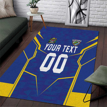 Custom Afro Tanzania Football Area Rug Taifa Stars Go Champion LT18
