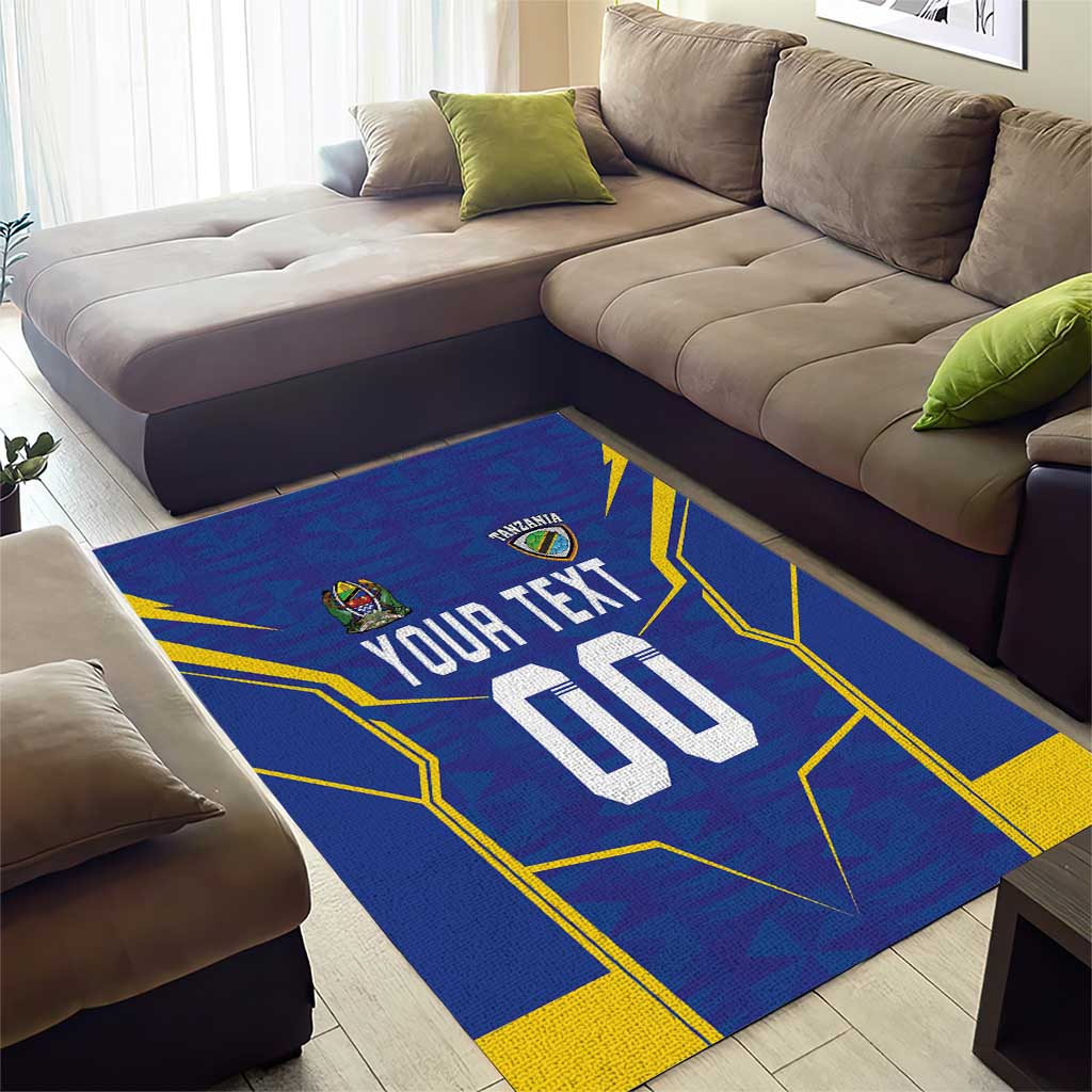 Custom Afro Tanzania Football Area Rug Taifa Stars Go Champion LT18