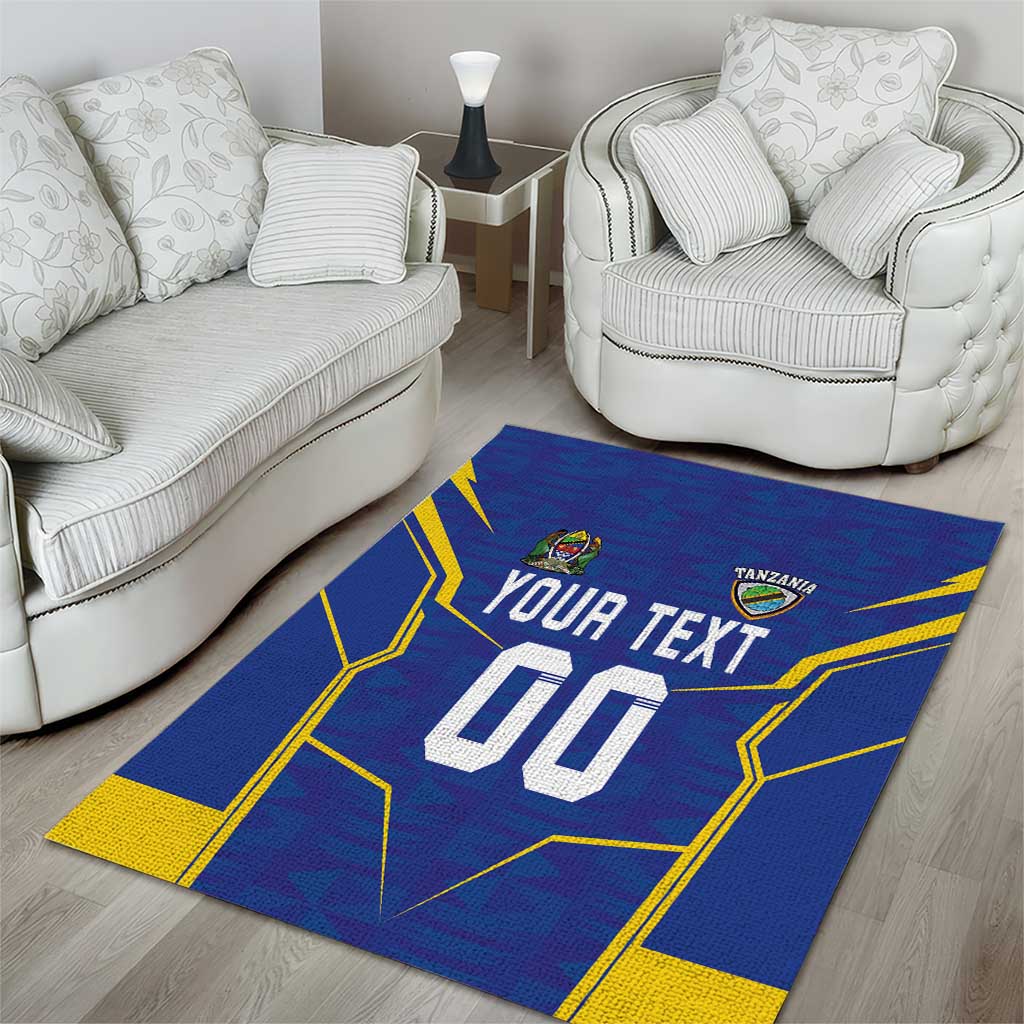 Custom Afro Tanzania Football Area Rug Taifa Stars Go Champion LT18