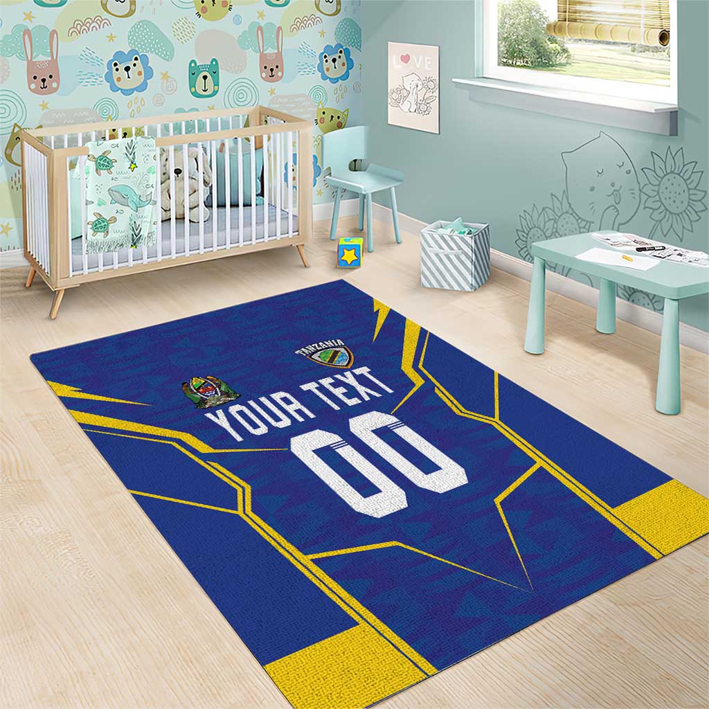 Custom Afro Tanzania Football Area Rug Taifa Stars Go Champion LT18