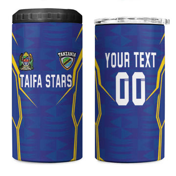 Custom Afro Tanzania Football 4 in 1 Can Cooler Tumbler Taifa Stars Go Champion LT18