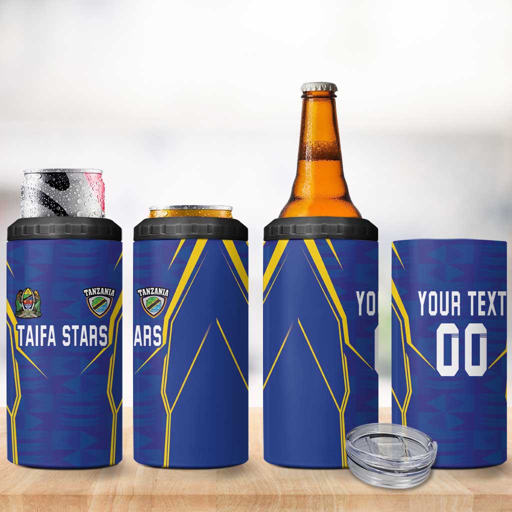 Custom Afro Tanzania Football 4 in 1 Can Cooler Tumbler Taifa Stars Go Champion LT18