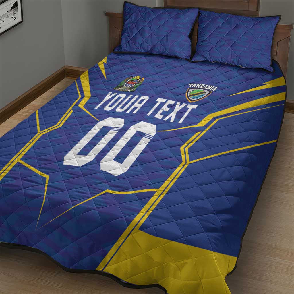 Custom Afro Tanzania Football Quilt Bed Set Taifa Stars Go Champion LT18