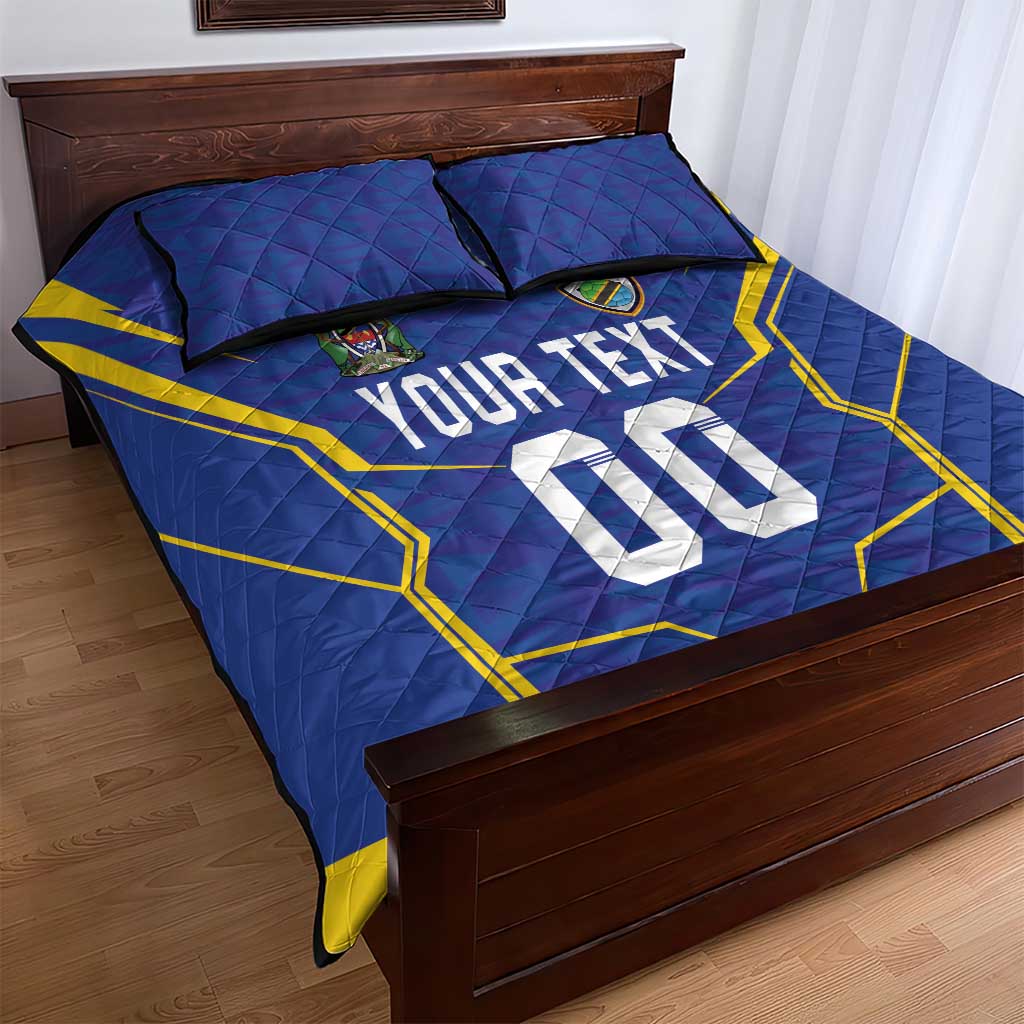 Custom Afro Tanzania Football Quilt Bed Set Taifa Stars Go Champion LT18