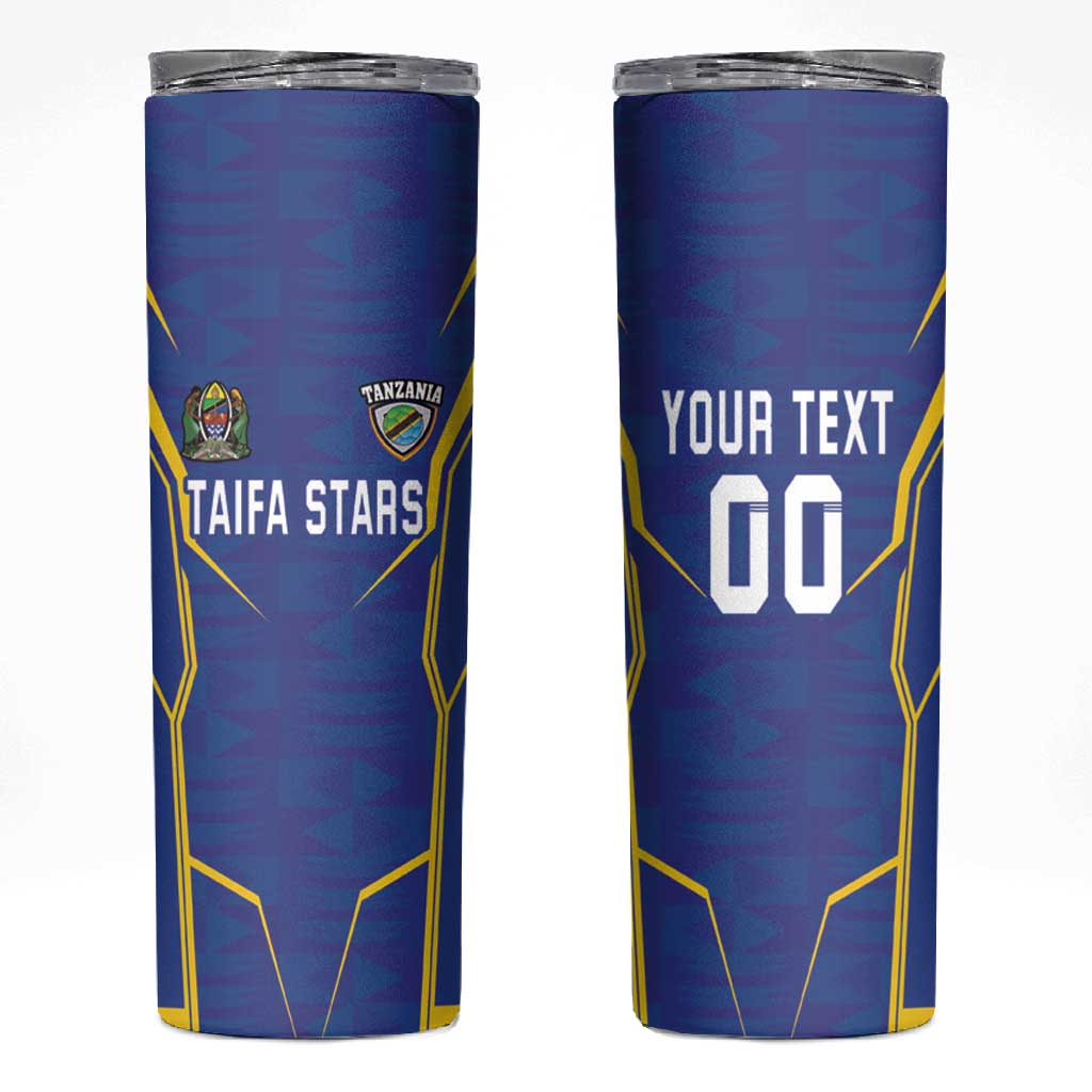 Custom Afro Tanzania Football Skinny Tumbler Taifa Stars Go Champion LT18