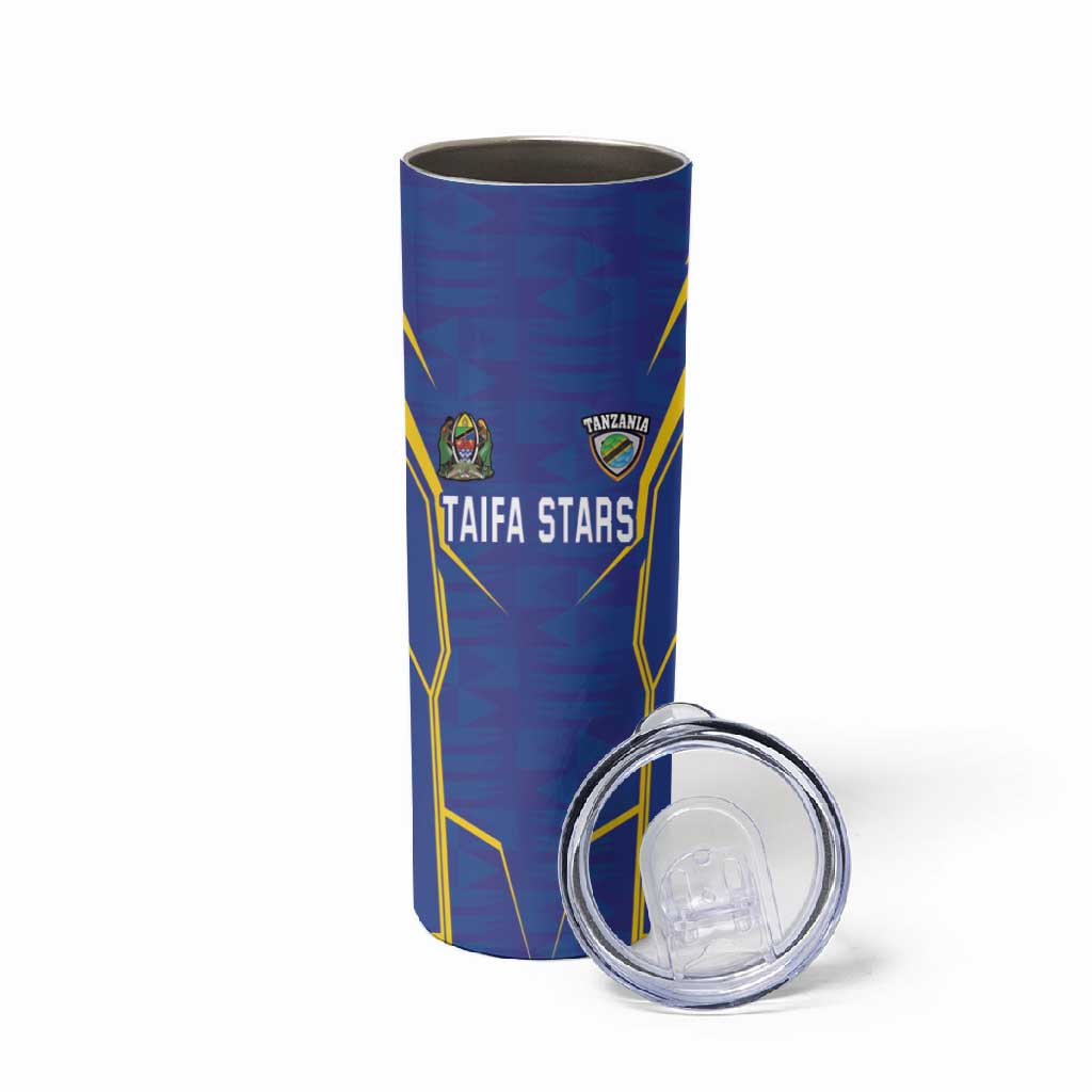 Custom Afro Tanzania Football Skinny Tumbler Taifa Stars Go Champion LT18