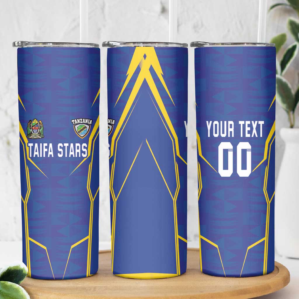 Custom Afro Tanzania Football Skinny Tumbler Taifa Stars Go Champion LT18