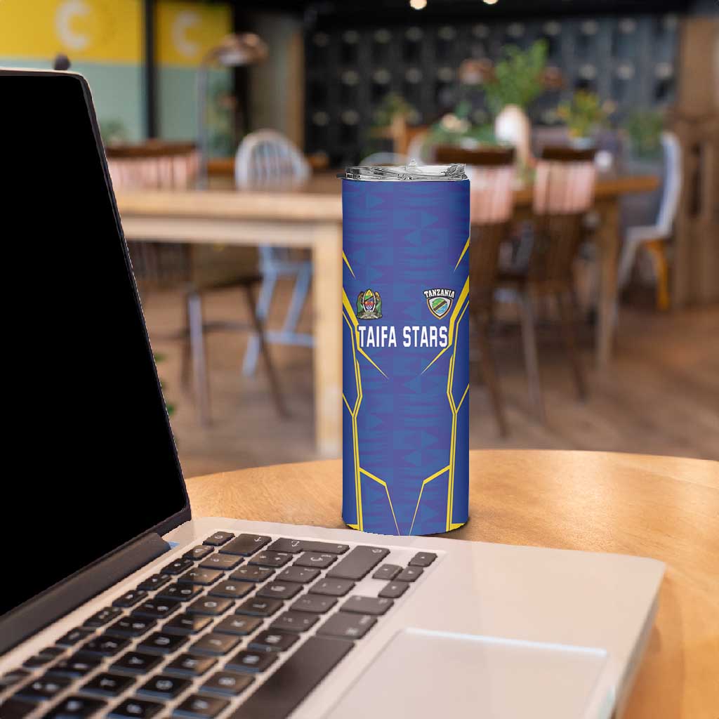Custom Afro Tanzania Football Skinny Tumbler Taifa Stars Go Champion LT18