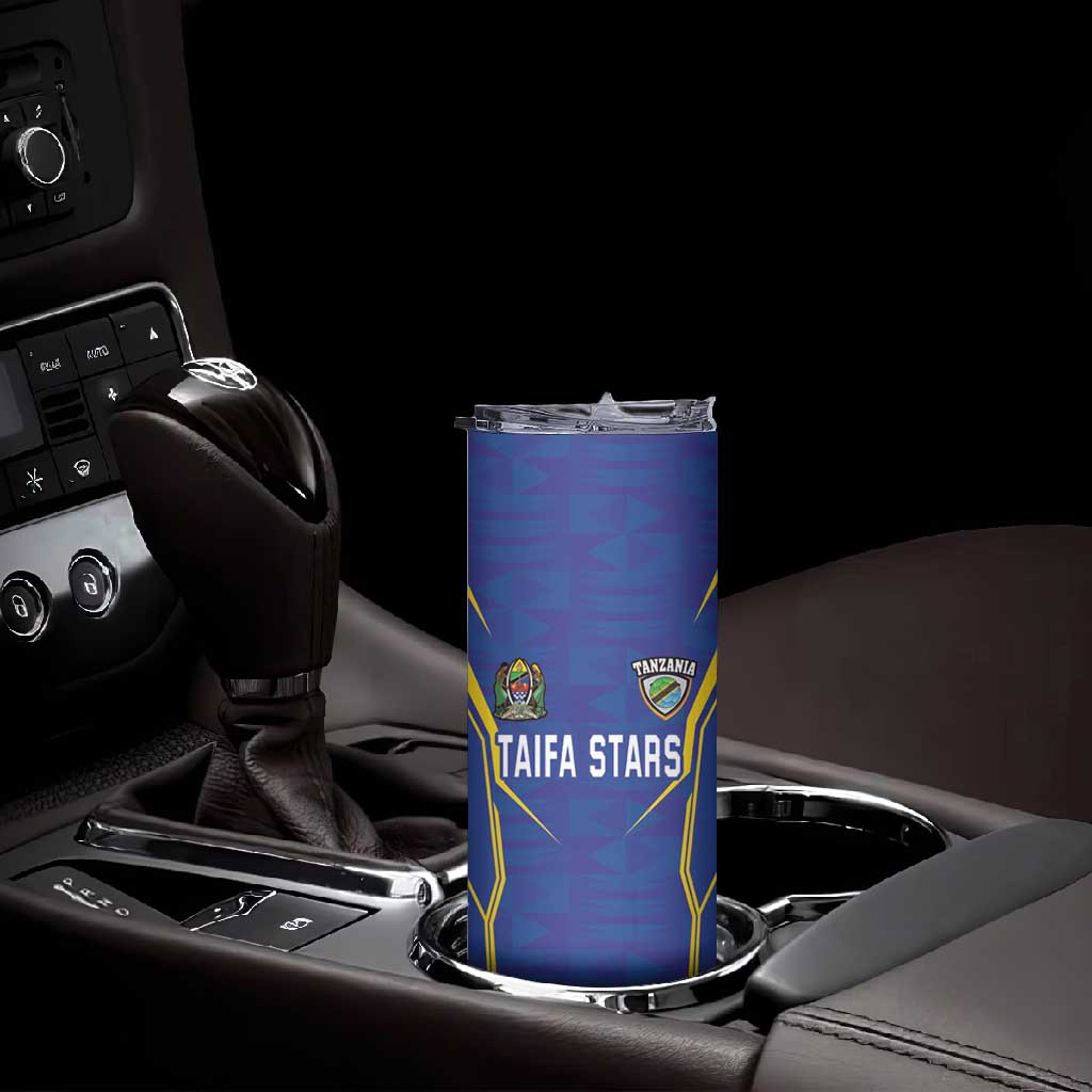 Custom Afro Tanzania Football Skinny Tumbler Taifa Stars Go Champion LT18