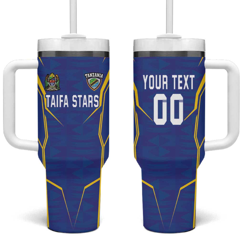 Custom Afro Tanzania Football Tumbler With Handle Taifa Stars Go Champion LT18