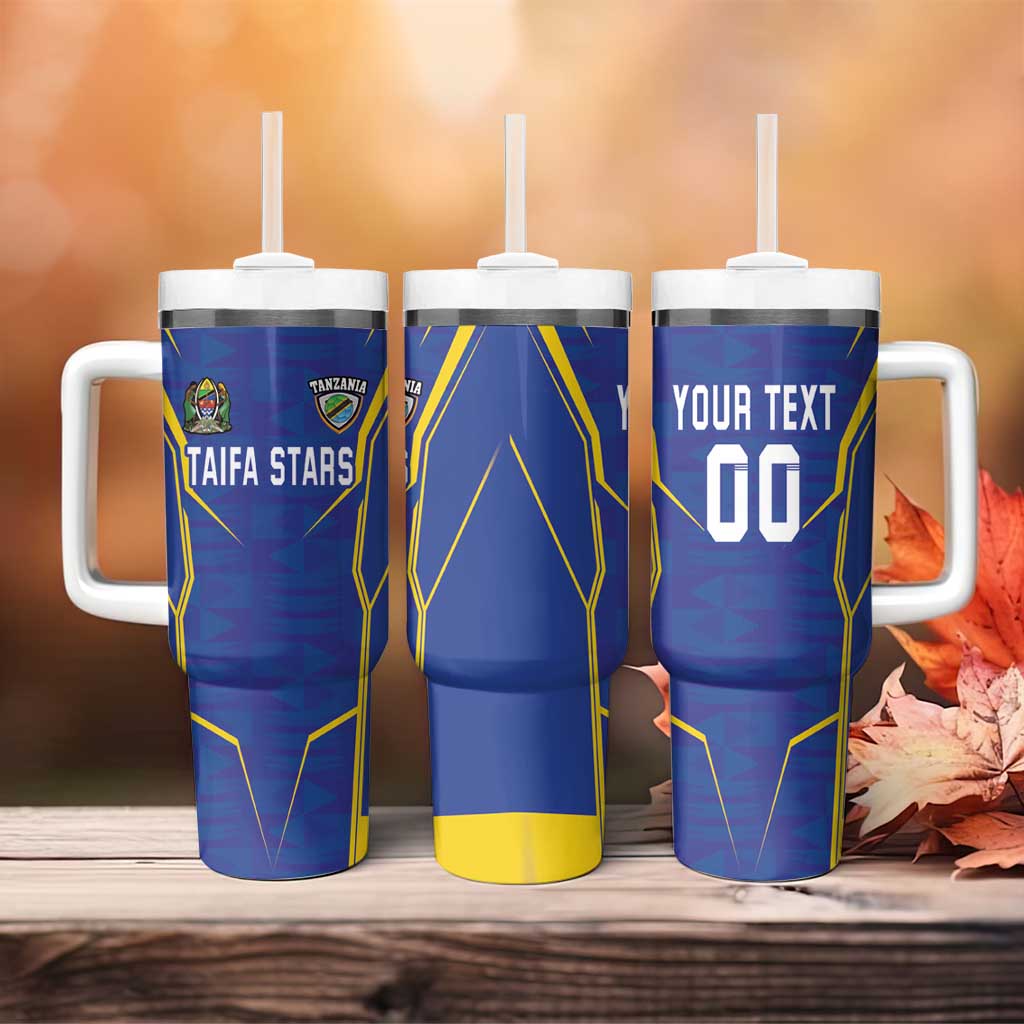 Custom Afro Tanzania Football Tumbler With Handle Taifa Stars Go Champion LT18