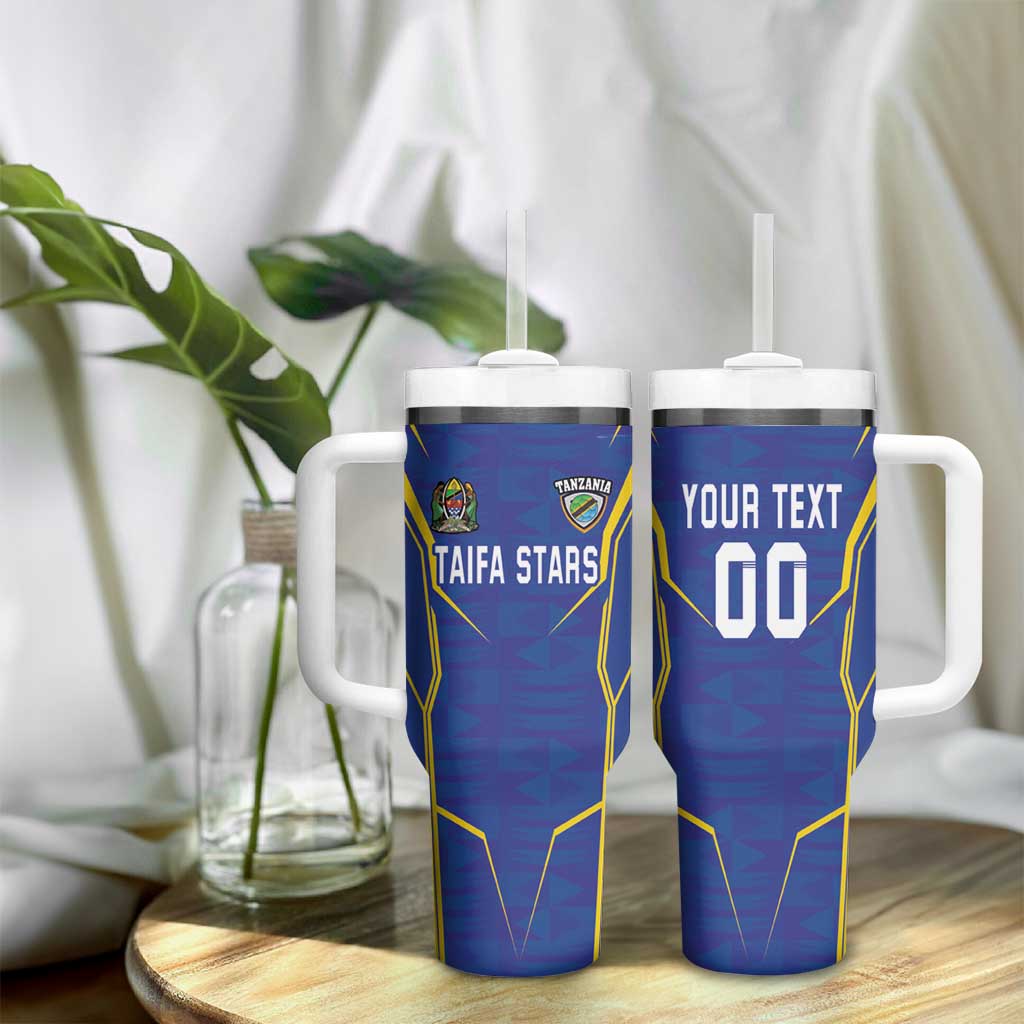 Custom Afro Tanzania Football Tumbler With Handle Taifa Stars Go Champion LT18