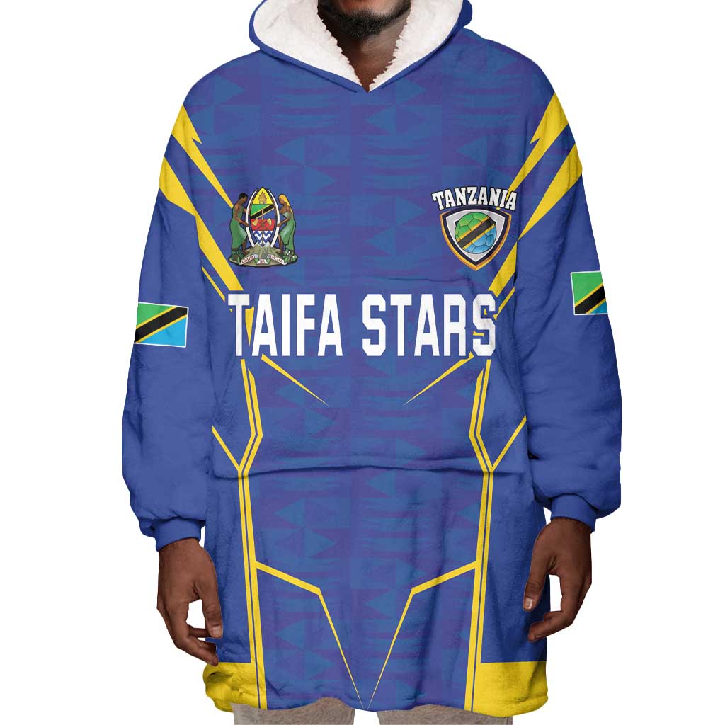 Custom Afro Tanzania Football Wearable Blanket Hoodie Taifa Stars Go Champion LT18