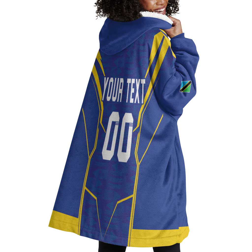 Custom Afro Tanzania Football Wearable Blanket Hoodie Taifa Stars Go Champion LT18