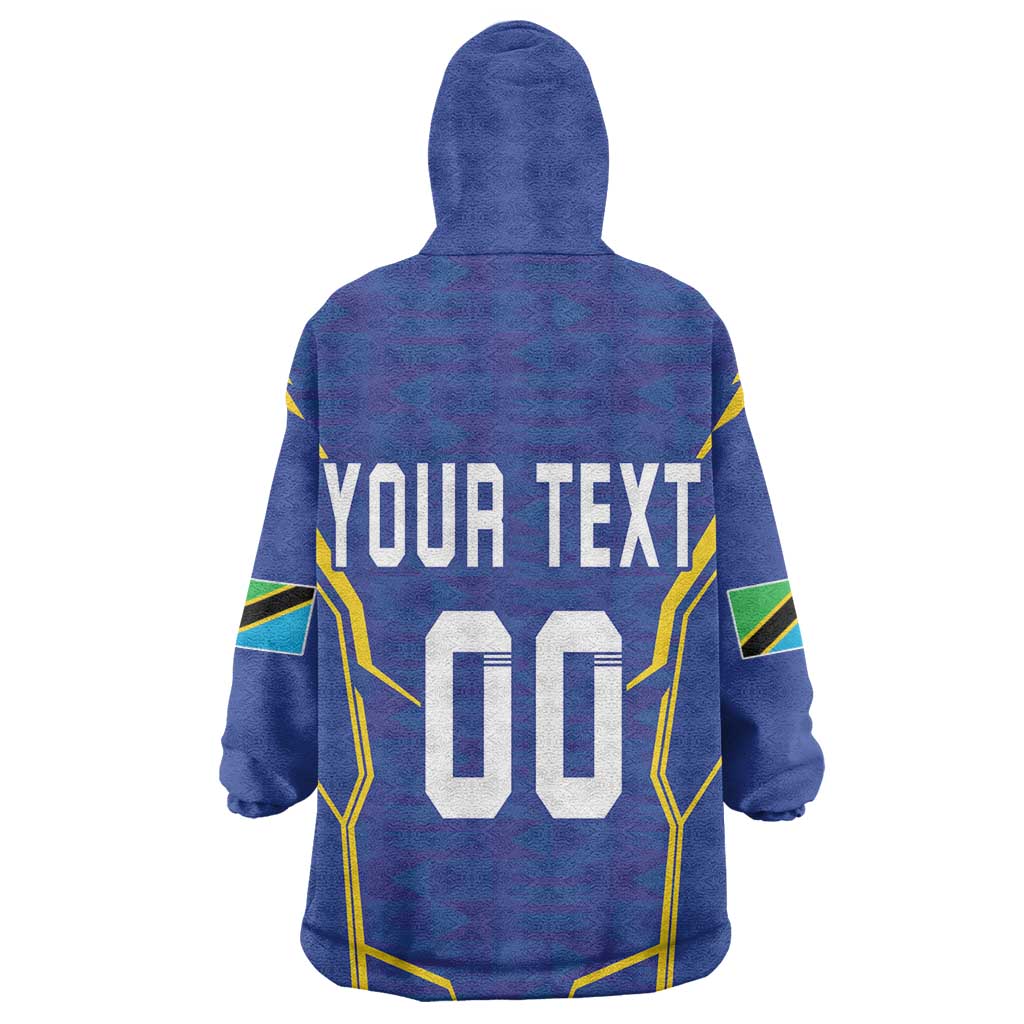 Custom Afro Tanzania Football Wearable Blanket Hoodie Taifa Stars Go Champion LT18