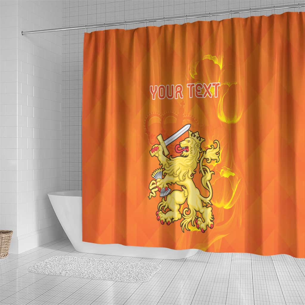 Personalized Netherlands Queen's Day Shower Curtain Koninginnedag Royal Crown LT18