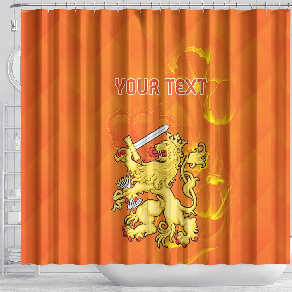 Personalized Netherlands Queen's Day Shower Curtain Koninginnedag Royal Crown LT18
