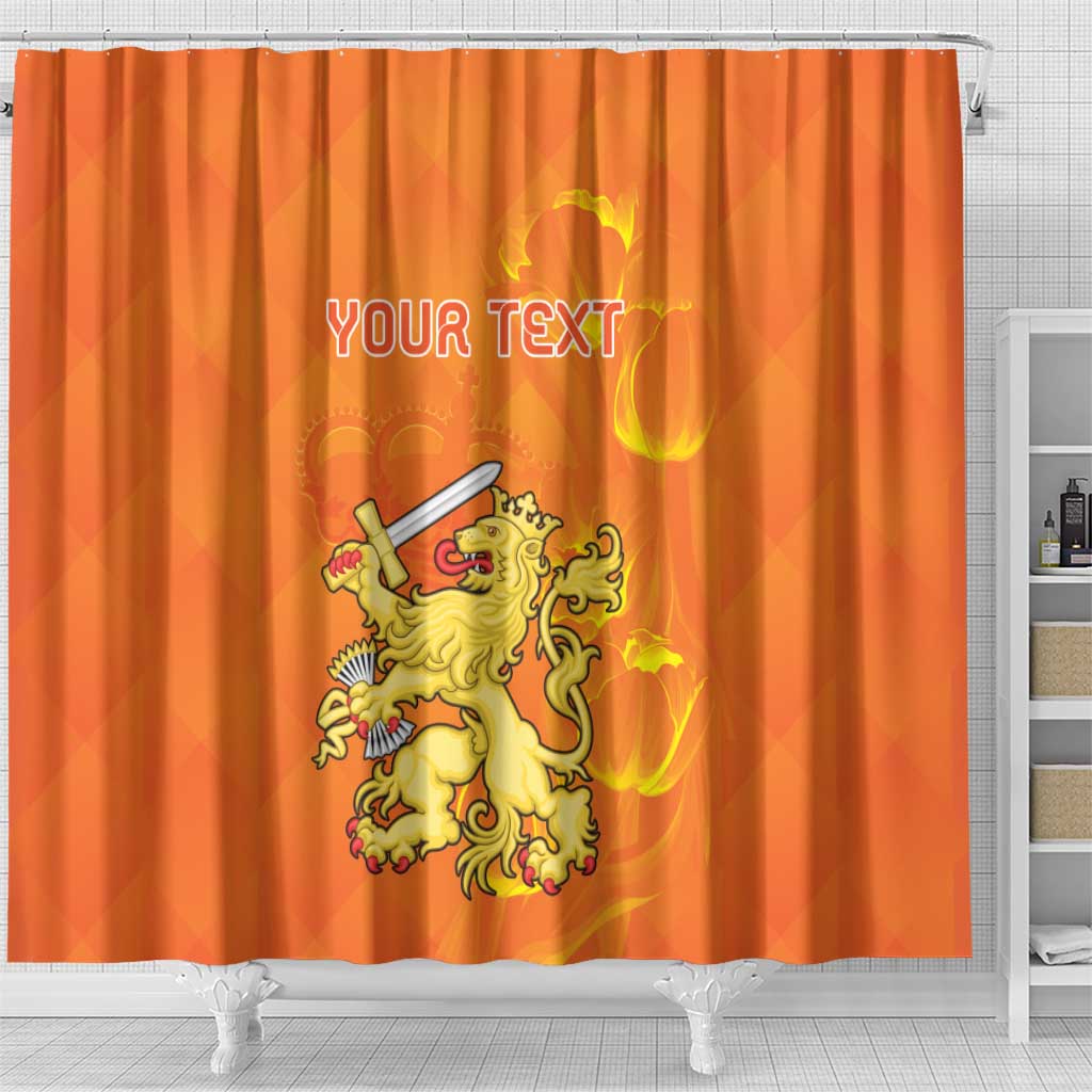 Personalized Netherlands Queen's Day Shower Curtain Koninginnedag Royal Crown LT18