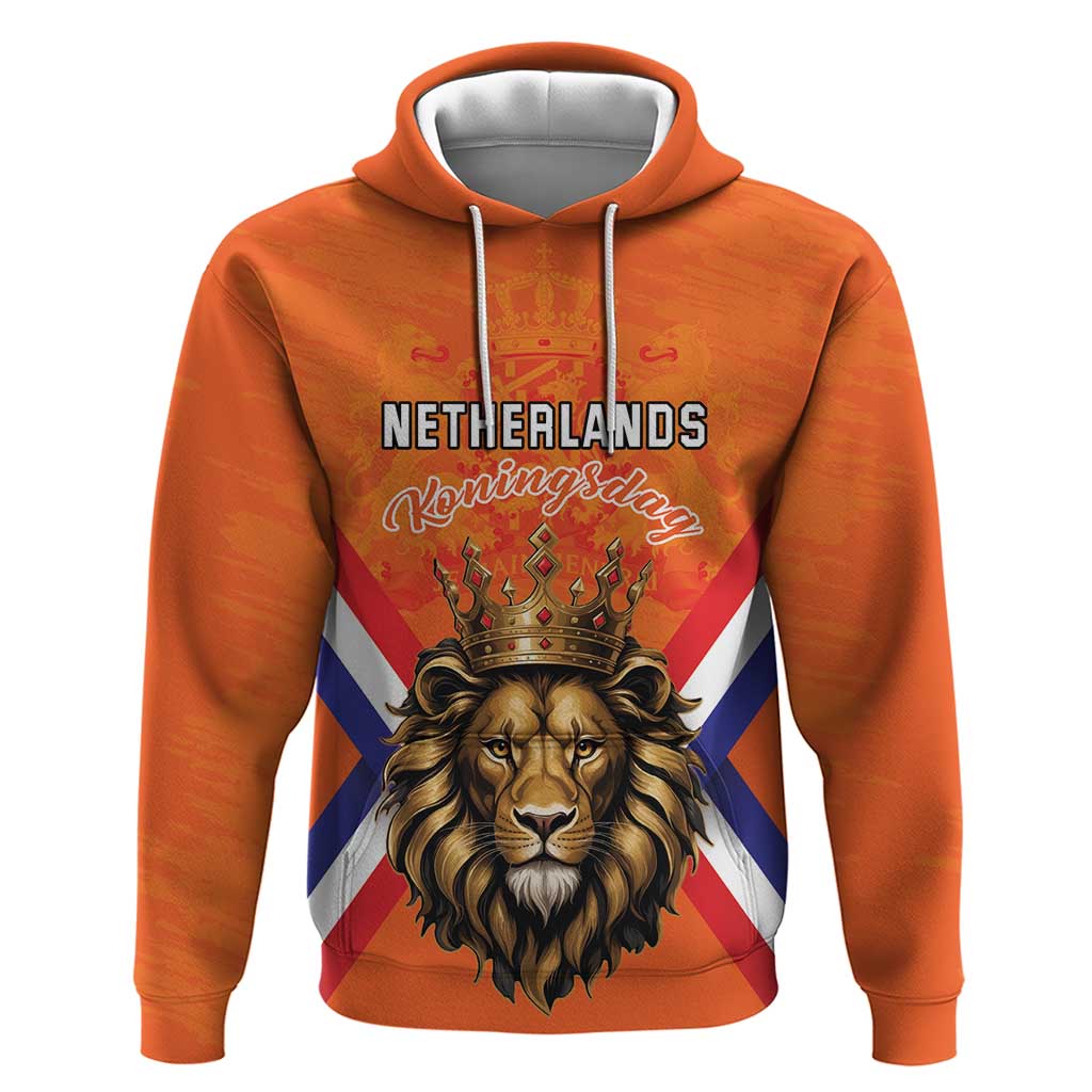 Personalized Netherlands King's Day Hoodie Koningsdag Lion King With Crown LT18
