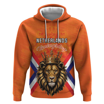 Personalized Netherlands King's Day Hoodie Koningsdag Lion King With Crown LT18