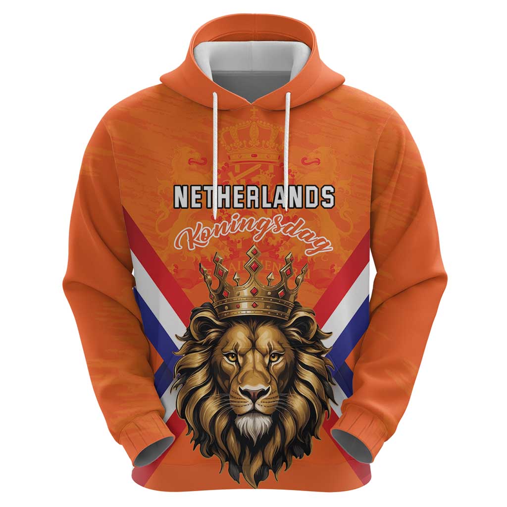 Personalized Netherlands King's Day Hoodie Koningsdag Lion King With Crown LT18