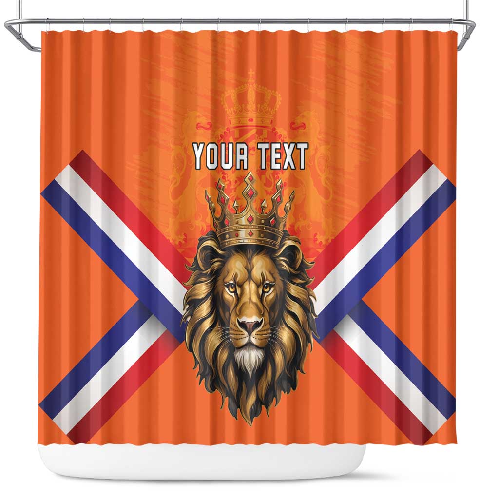 Personalized Netherlands King's Day Shower Curtain Koningsdag Lion King With Crown LT18