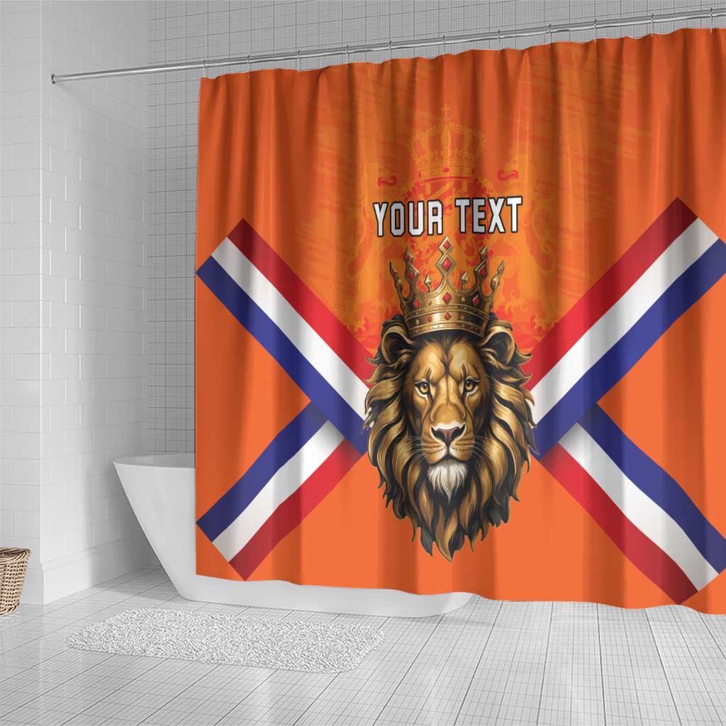 Personalized Netherlands King's Day Shower Curtain Koningsdag Lion King With Crown LT18
