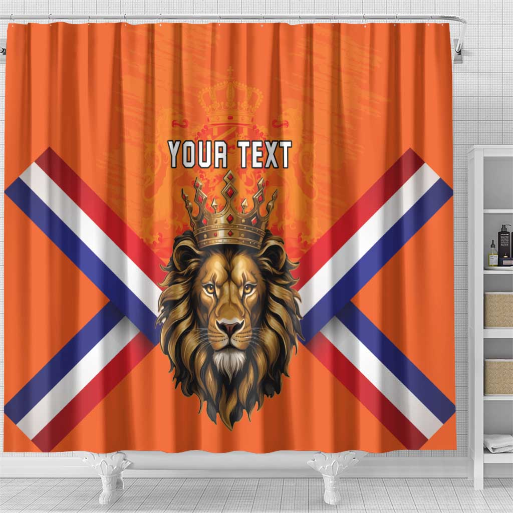Personalized Netherlands King's Day Shower Curtain Koningsdag Lion King With Crown LT18