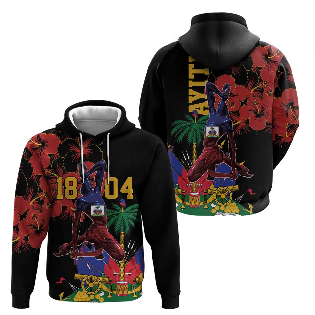 Haiti Negre Marron Hoodie Libete Egalite Fratenite LT18