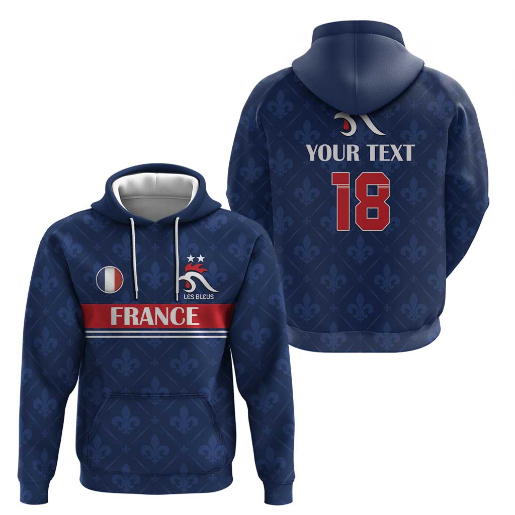 Custom France Football Hoodie Les Bleus French Heraldry Pattern LT18