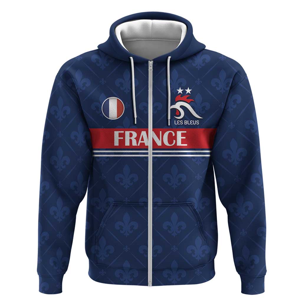 Custom France Football Hoodie Les Bleus French Heraldry Pattern LT18