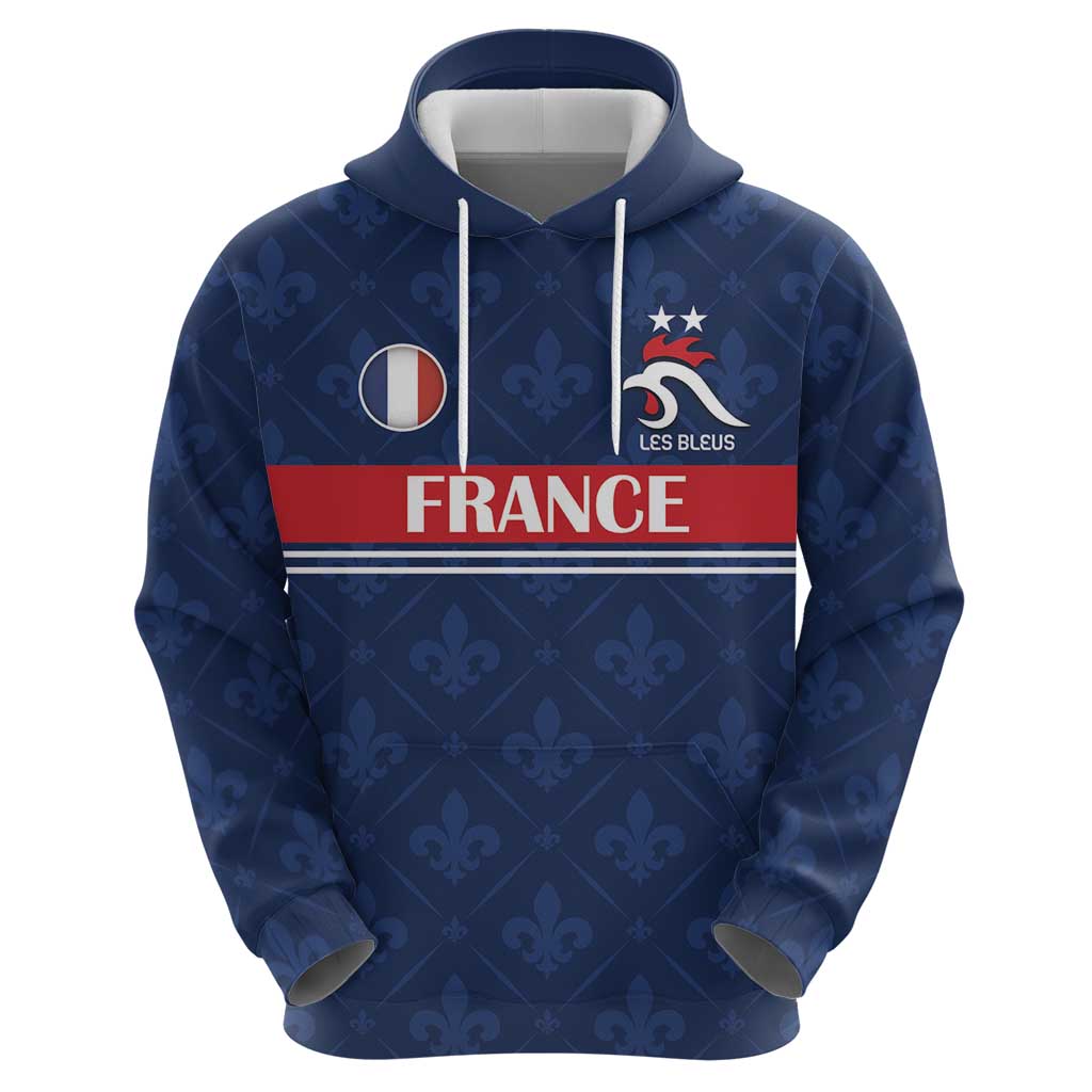 Custom France Football Hoodie Les Bleus French Heraldry Pattern LT18
