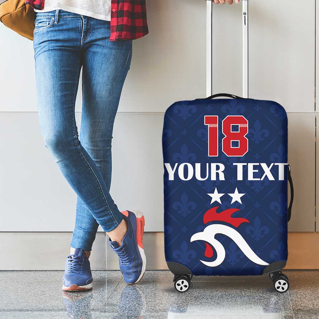 Custom France Football Luggage Cover Les Bleus French Heraldry Pattern LT18