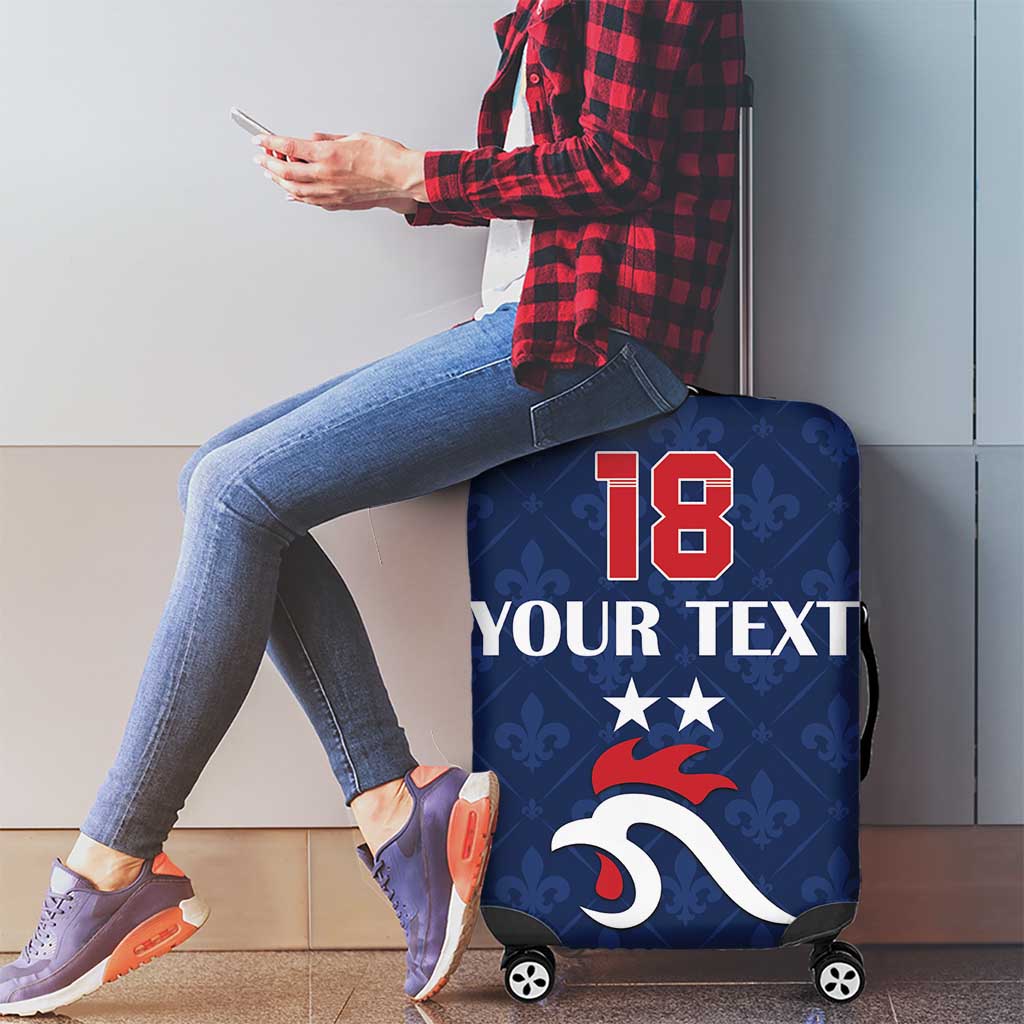 Custom France Football Luggage Cover Les Bleus French Heraldry Pattern LT18