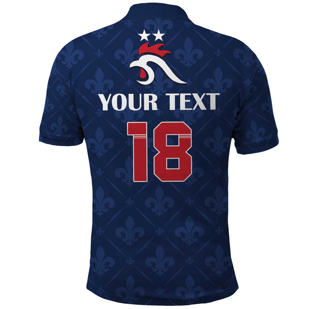 Custom France Football Polo Shirt Les Bleus French Heraldry Pattern LT18