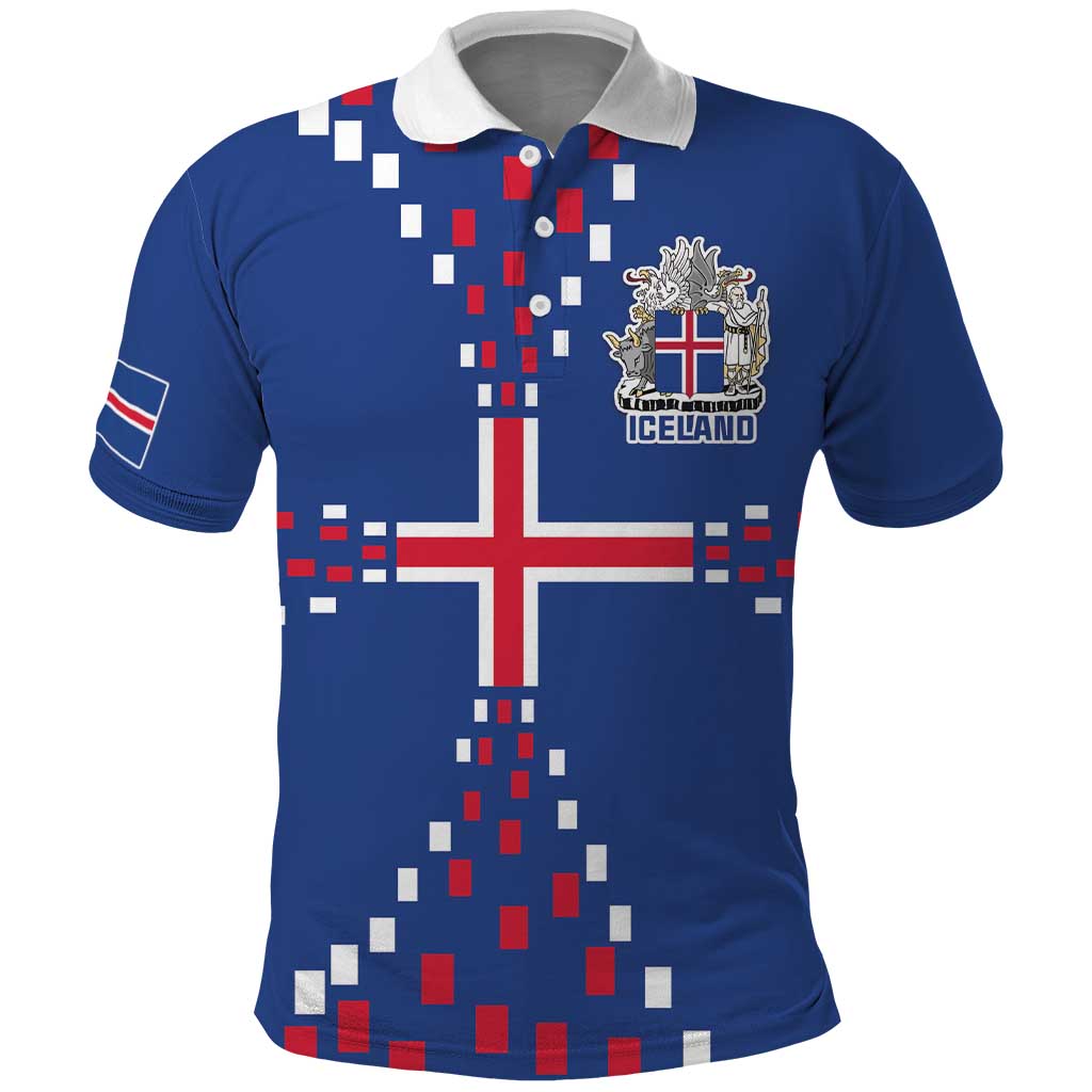 Custom Iceland Football Polo Shirt Go Champion LT18