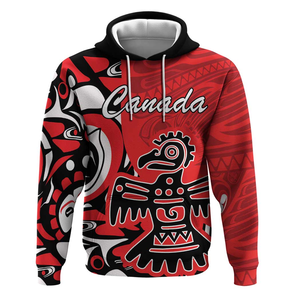Personalized Canada Haida Eagle Hoodie Red Style LT18