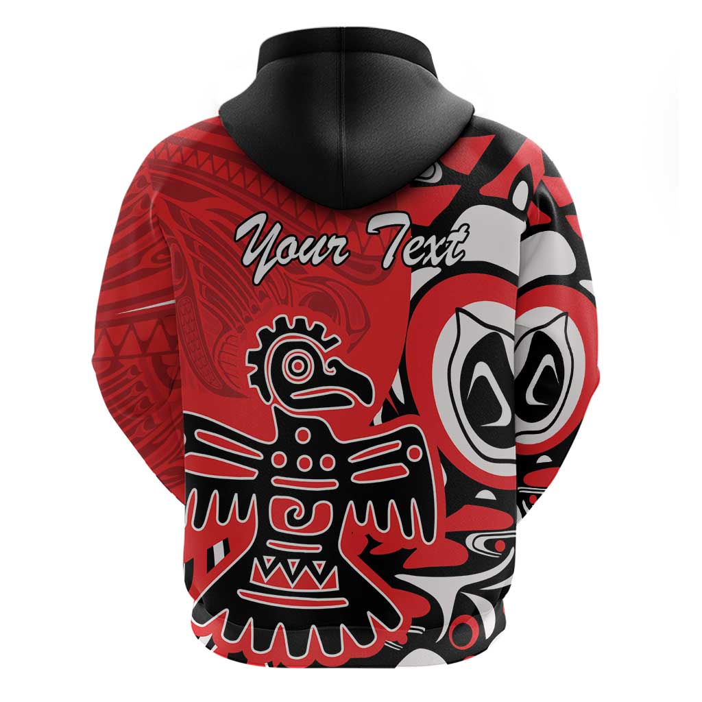 Personalized Canada Haida Eagle Hoodie Red Style LT18