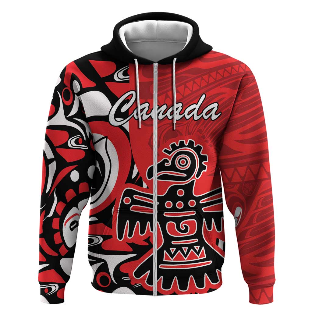 Personalized Canada Haida Eagle Hoodie Red Style LT18