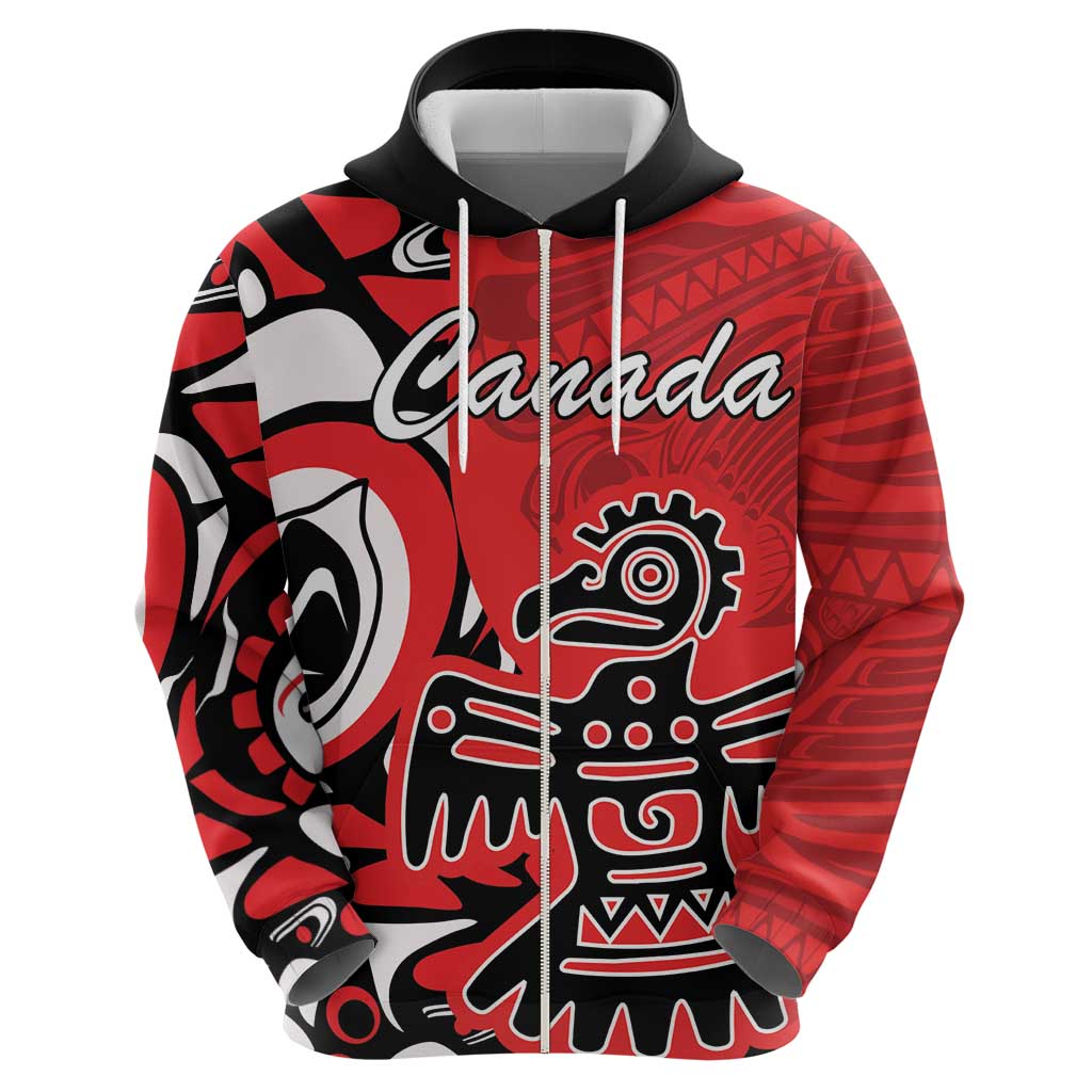 Personalized Canada Haida Eagle Hoodie Red Style LT18