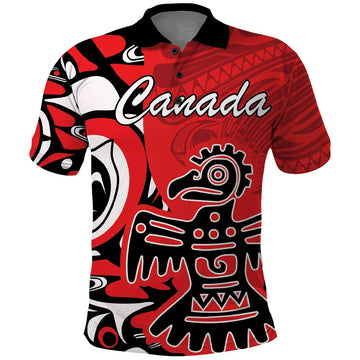 Personalized Canada Haida Eagle Polo Shirt Red Style LT18