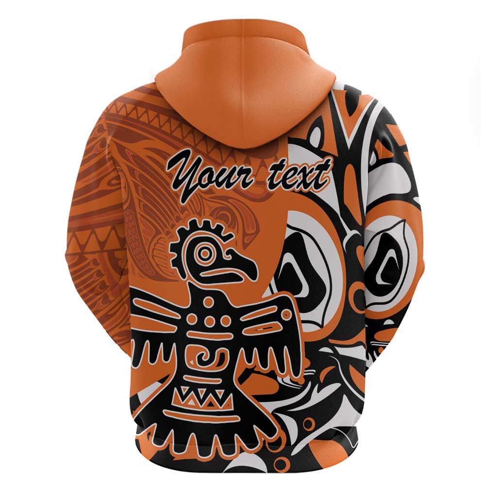Personalized Canada Haida Eagle Hoodie Orange Style LT18