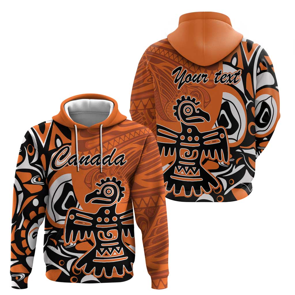 Personalized Canada Haida Eagle Hoodie Orange Style LT18