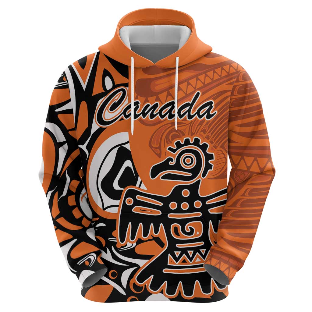 Personalized Canada Haida Eagle Hoodie Orange Style LT18