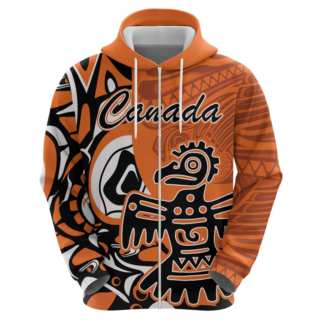 Personalized Canada Haida Eagle Hoodie Orange Style LT18