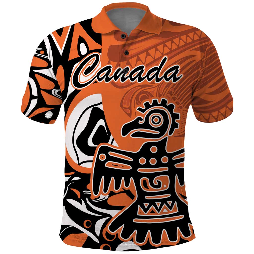 Personalized Canada Haida Eagle Polo Shirt Orange Style LT18