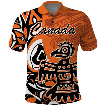 Personalized Canada Haida Eagle Polo Shirt Orange Style LT18