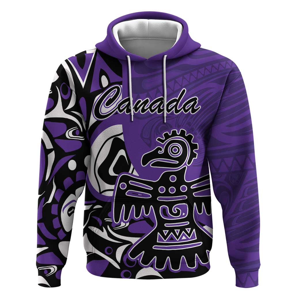 Personalized Canada Haida Eagle Hoodie Purple Style LT18