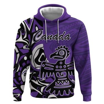 Personalized Canada Haida Eagle Hoodie Purple Style LT18