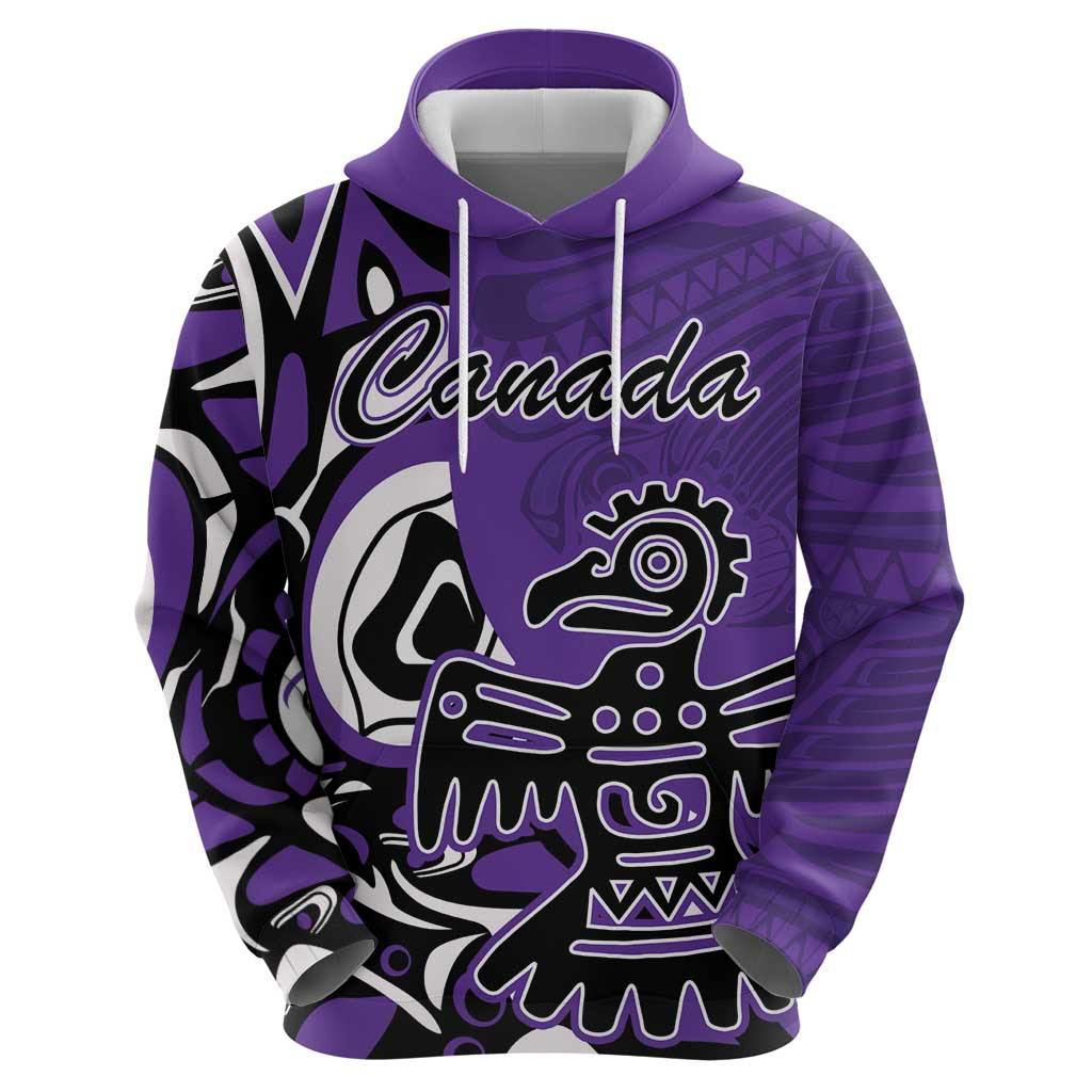 Personalized Canada Haida Eagle Hoodie Purple Style LT18